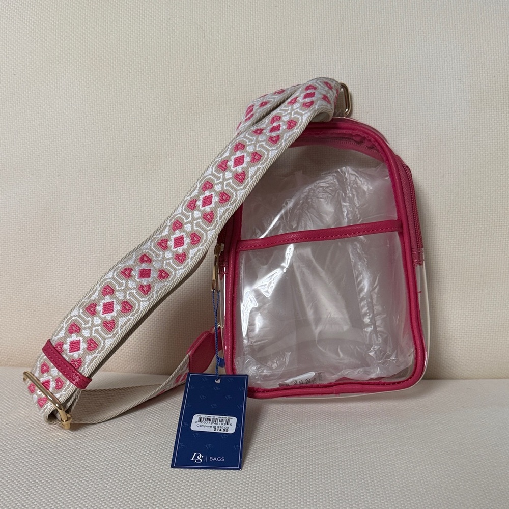 Elegant Pink and White Crossbody Bag